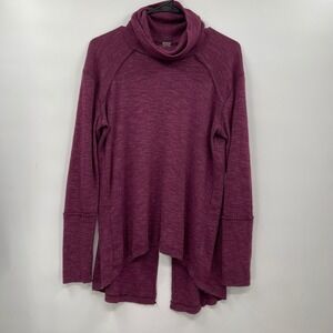 Free People Women's Tunic Top Cowl Neck Long Sleeve‎ Casual Purple Knit S
